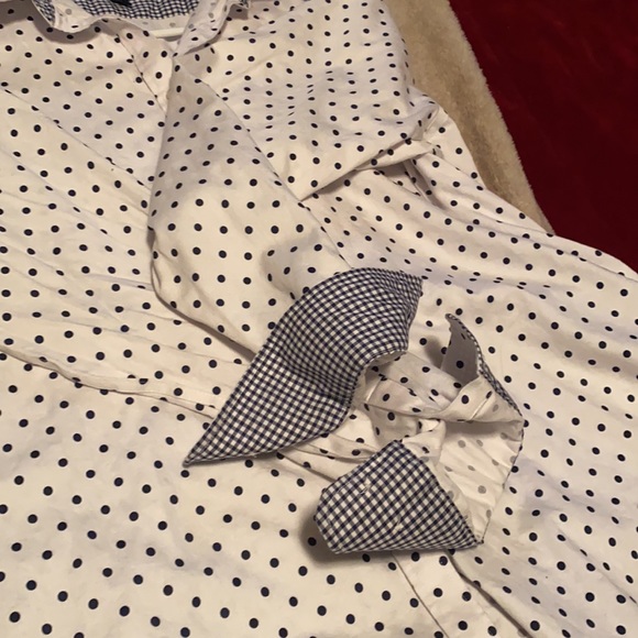 Chaps blue dot women’s button down. - Picture 3 of 3